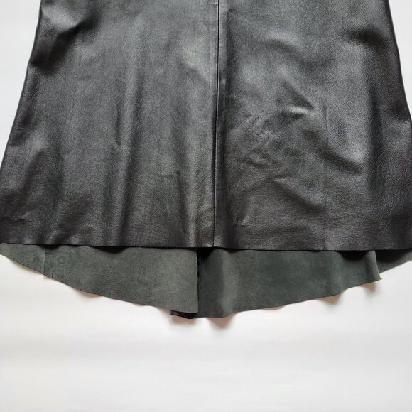 DKNY WOMENS LEATHER SKIRT HI LOW HEM SIZE 6 - Picture 3 of 13